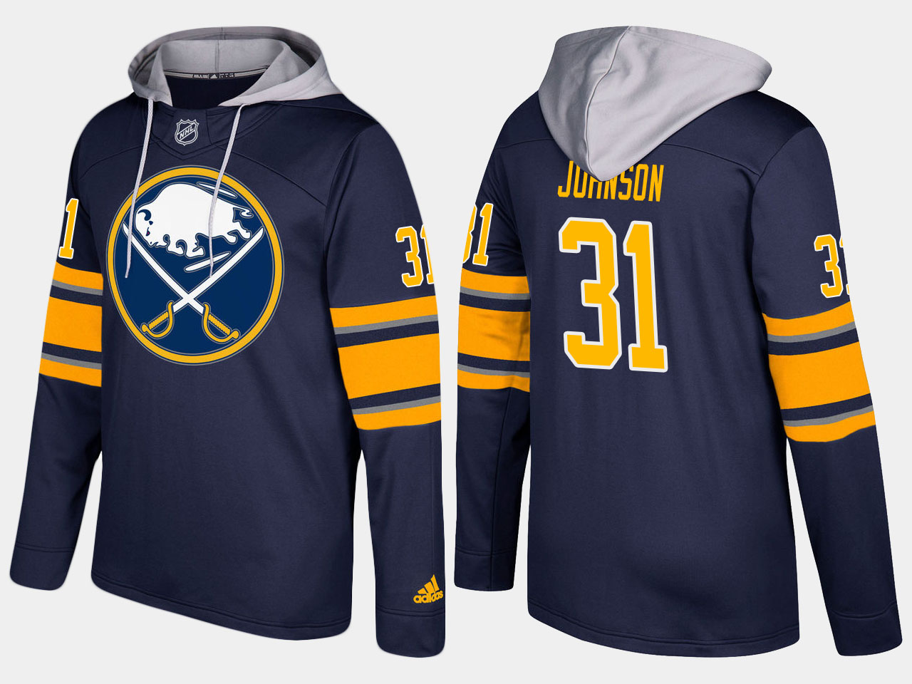 NHL Men Buffalo sabres 31 chad johnson blue hoodie